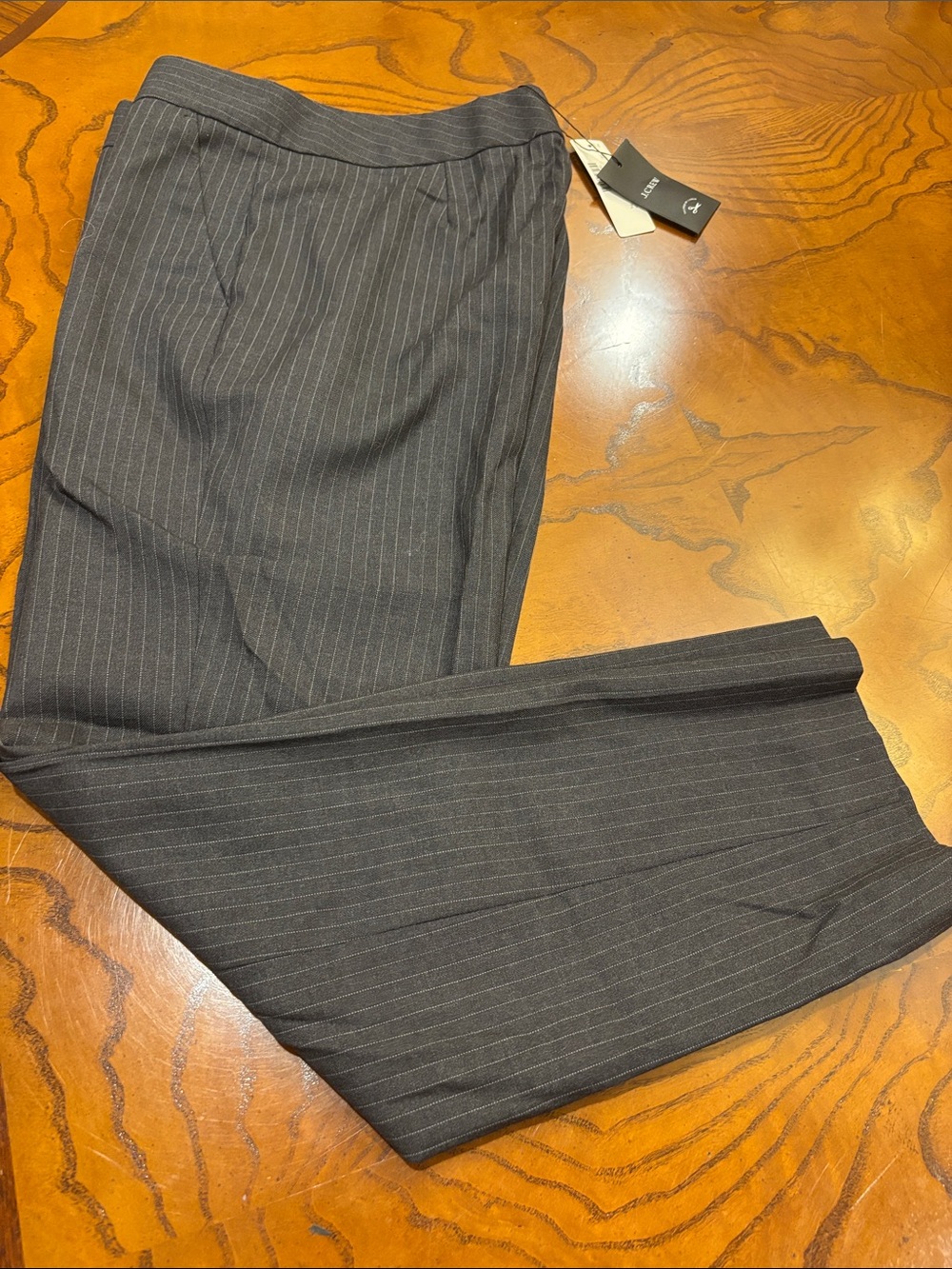 J. Crew Charcoal Pinstripe Wool Classic Trousers 4P